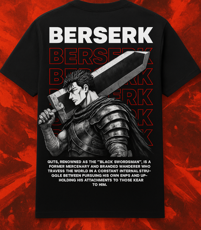 Berserk Guts Black Swordsman Graphic T-Shirt